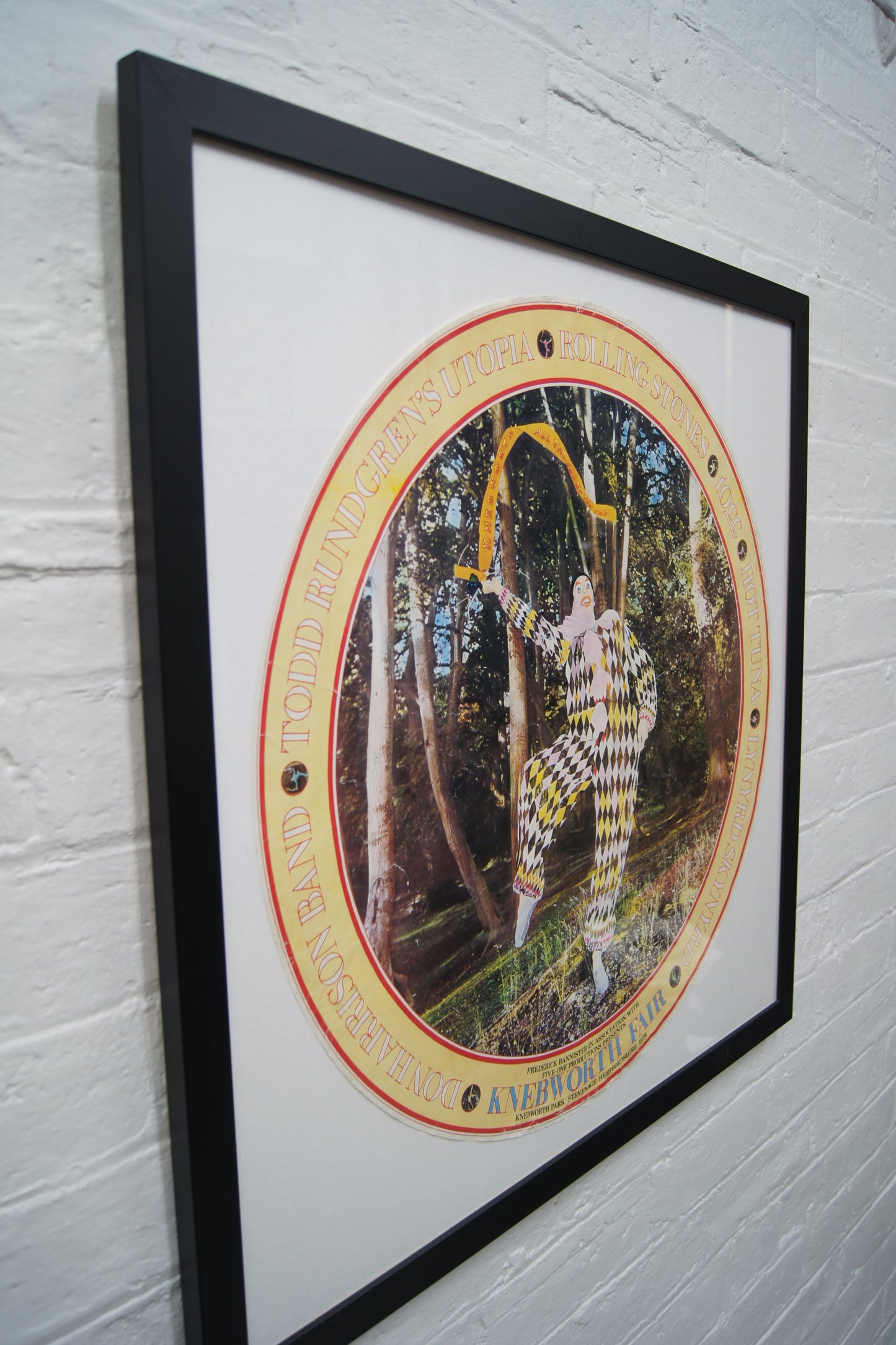 Framed 1970s Knebworth Advertising Poster (Rolling Stones Headline)