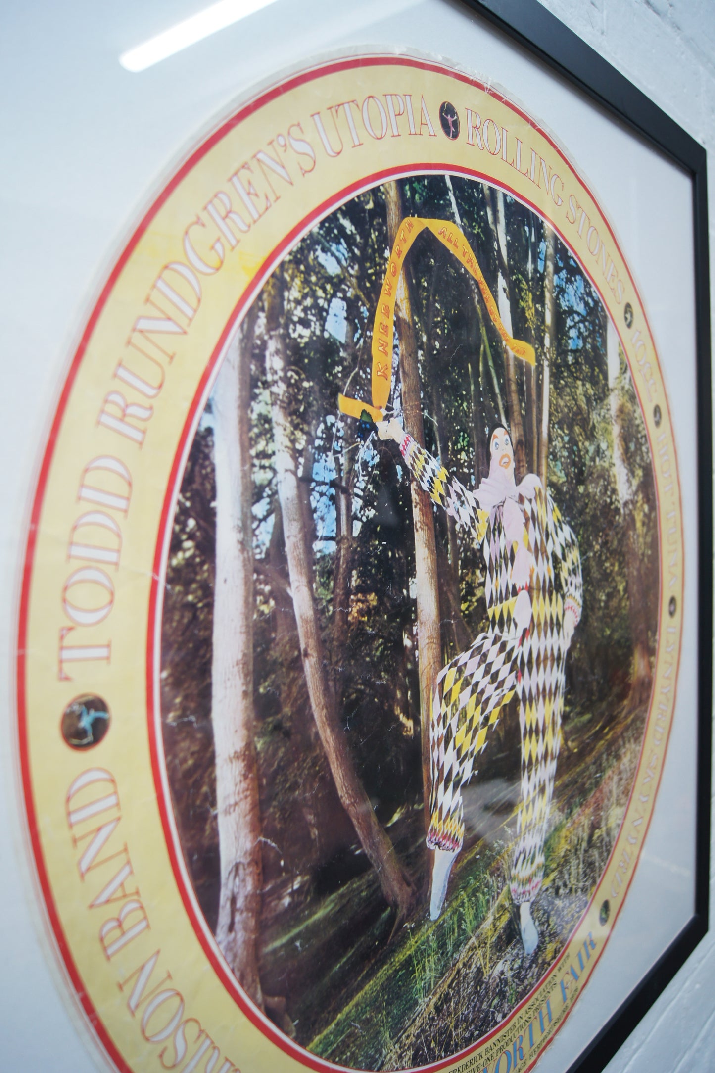 Framed 1970s Knebworth Advertising Poster (Rolling Stones Headline)