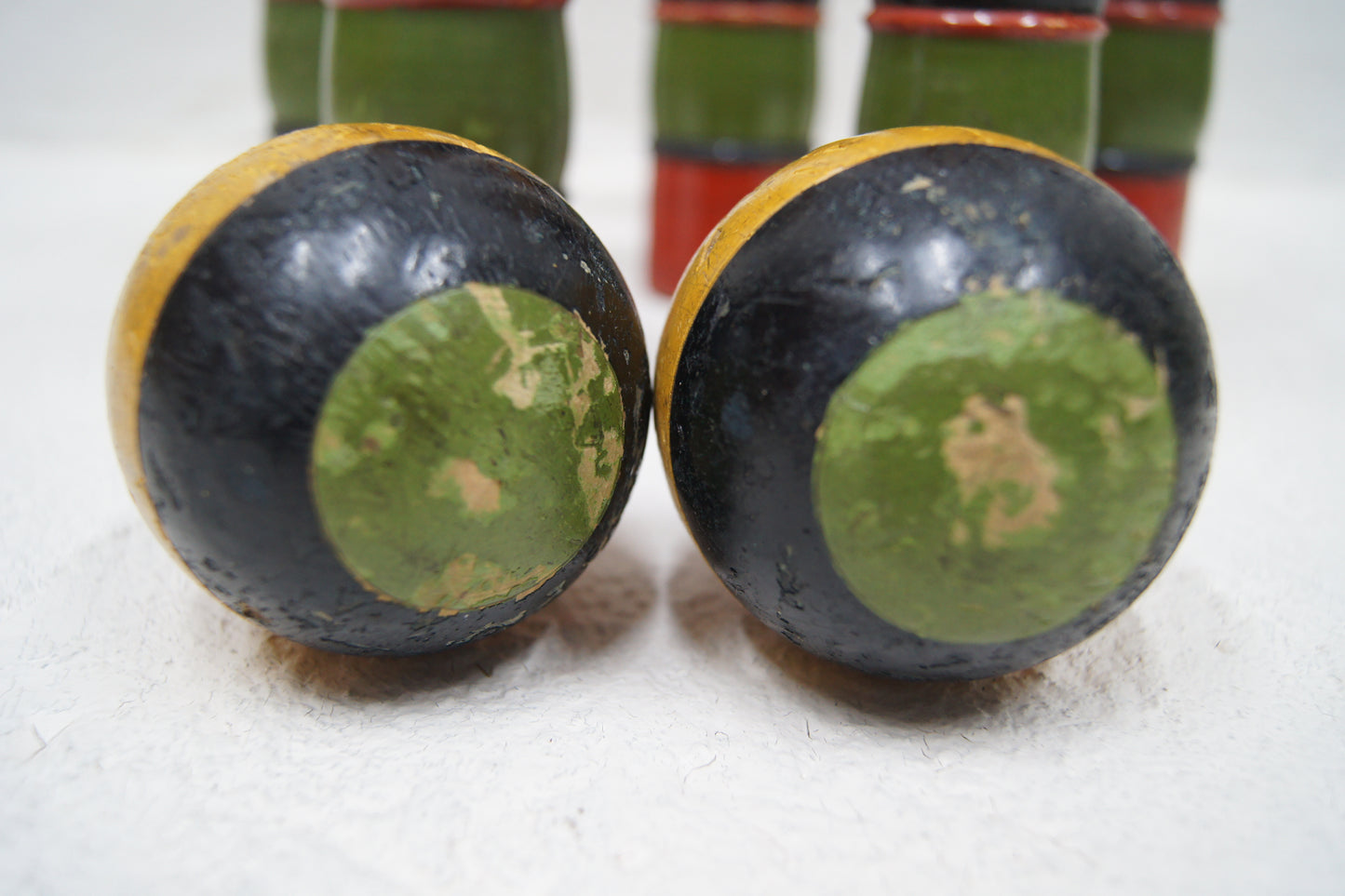 French Vintage Wooden Skittles Set