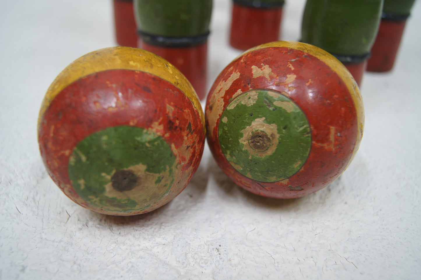 French Vintage Wooden Skittles Set