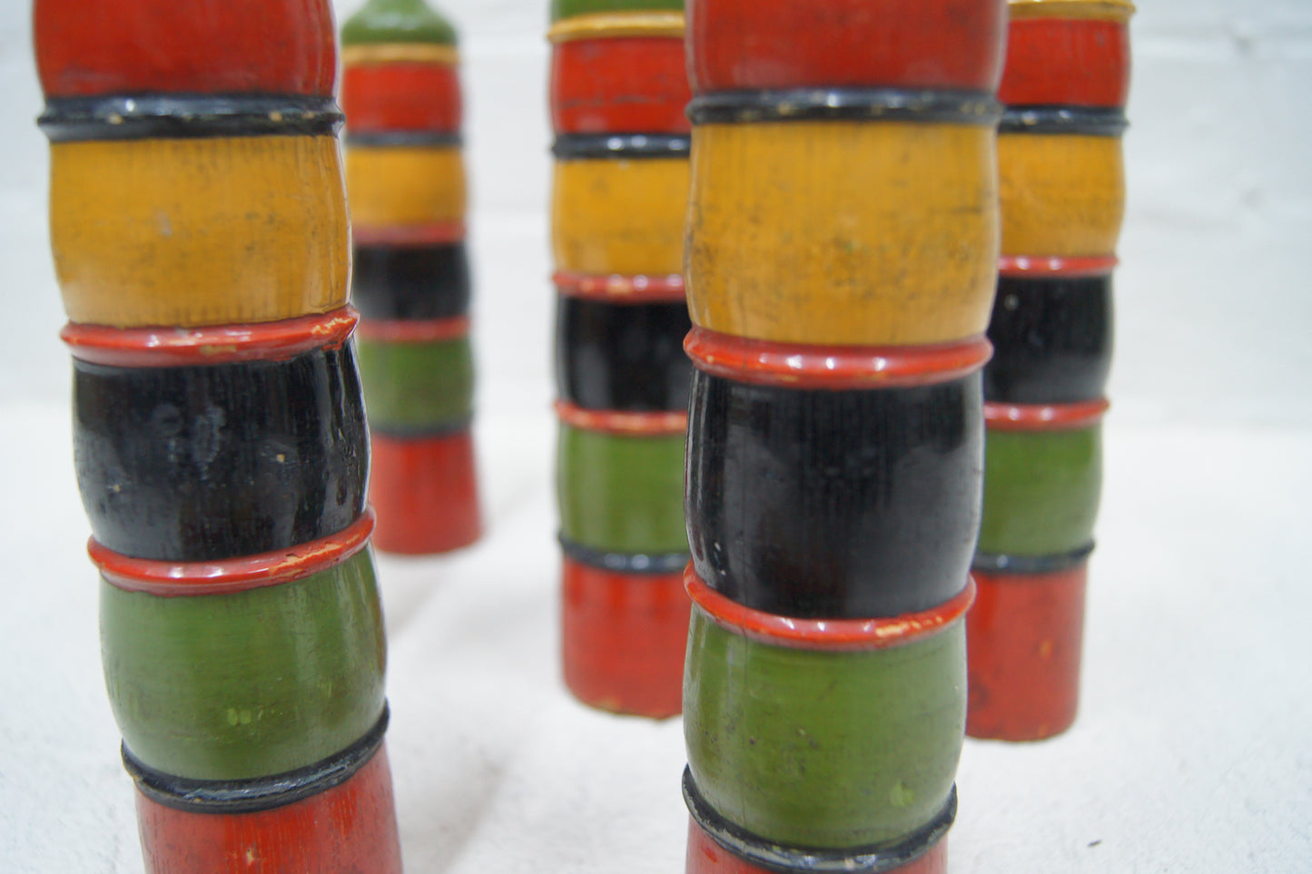 French Vintage Wooden Skittles Set