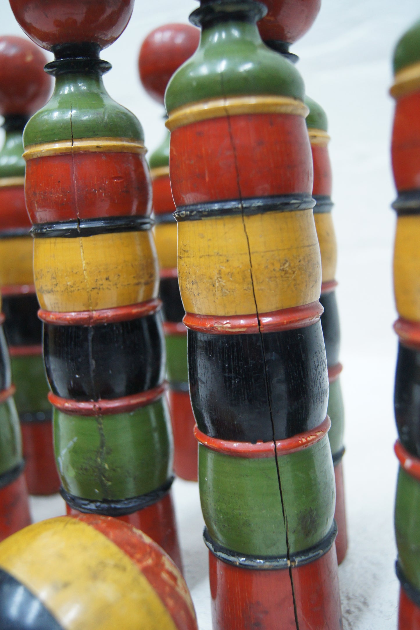 French Vintage Wooden Skittles Set