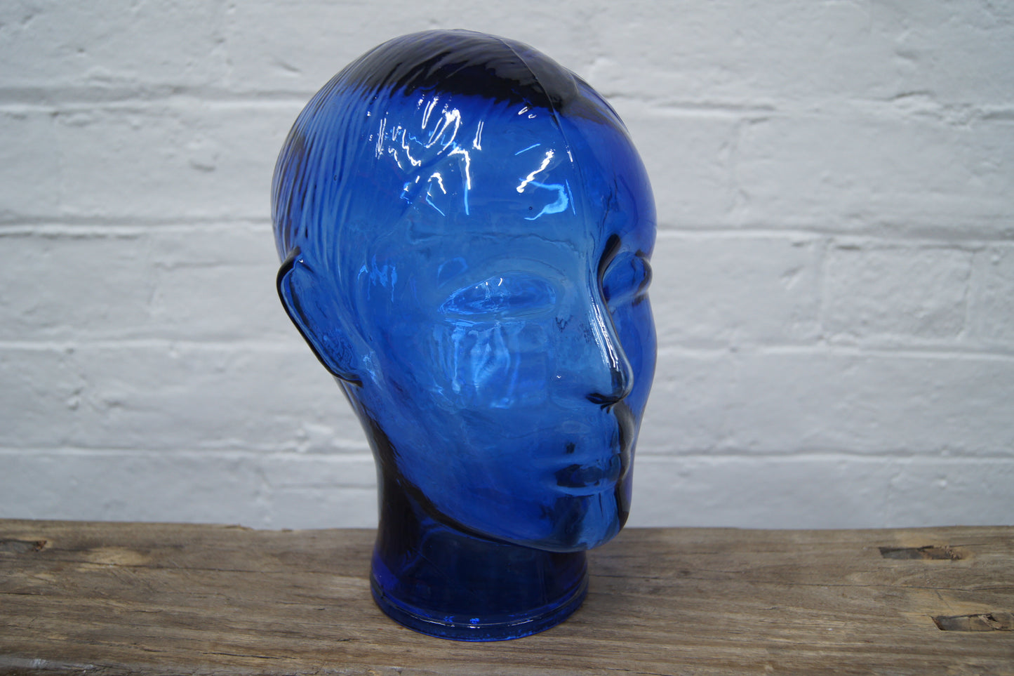 Vintage Blue Glass Head