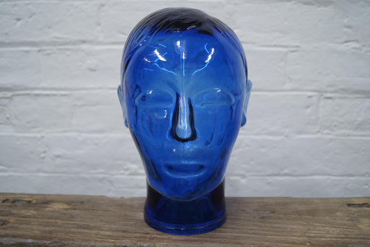 Vintage Blue Glass Head