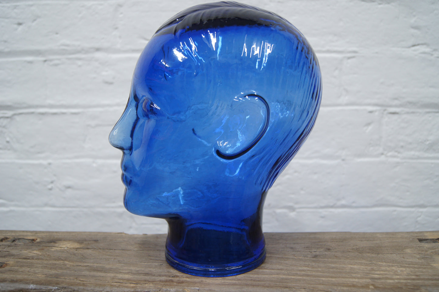Vintage Blue Glass Head