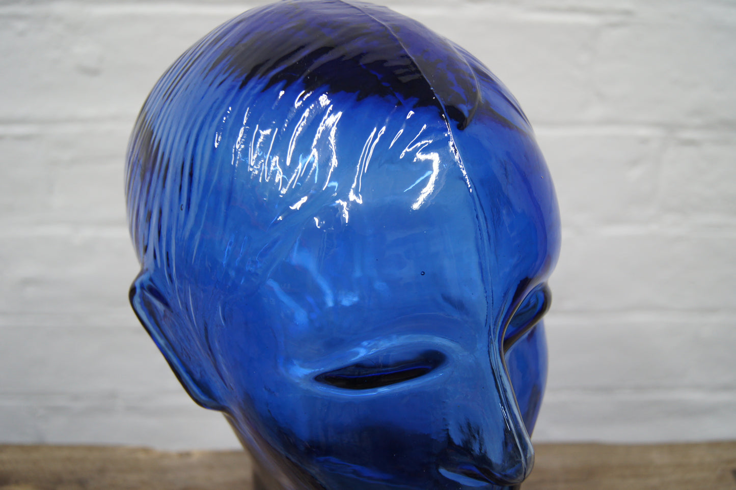 Vintage Blue Glass Head
