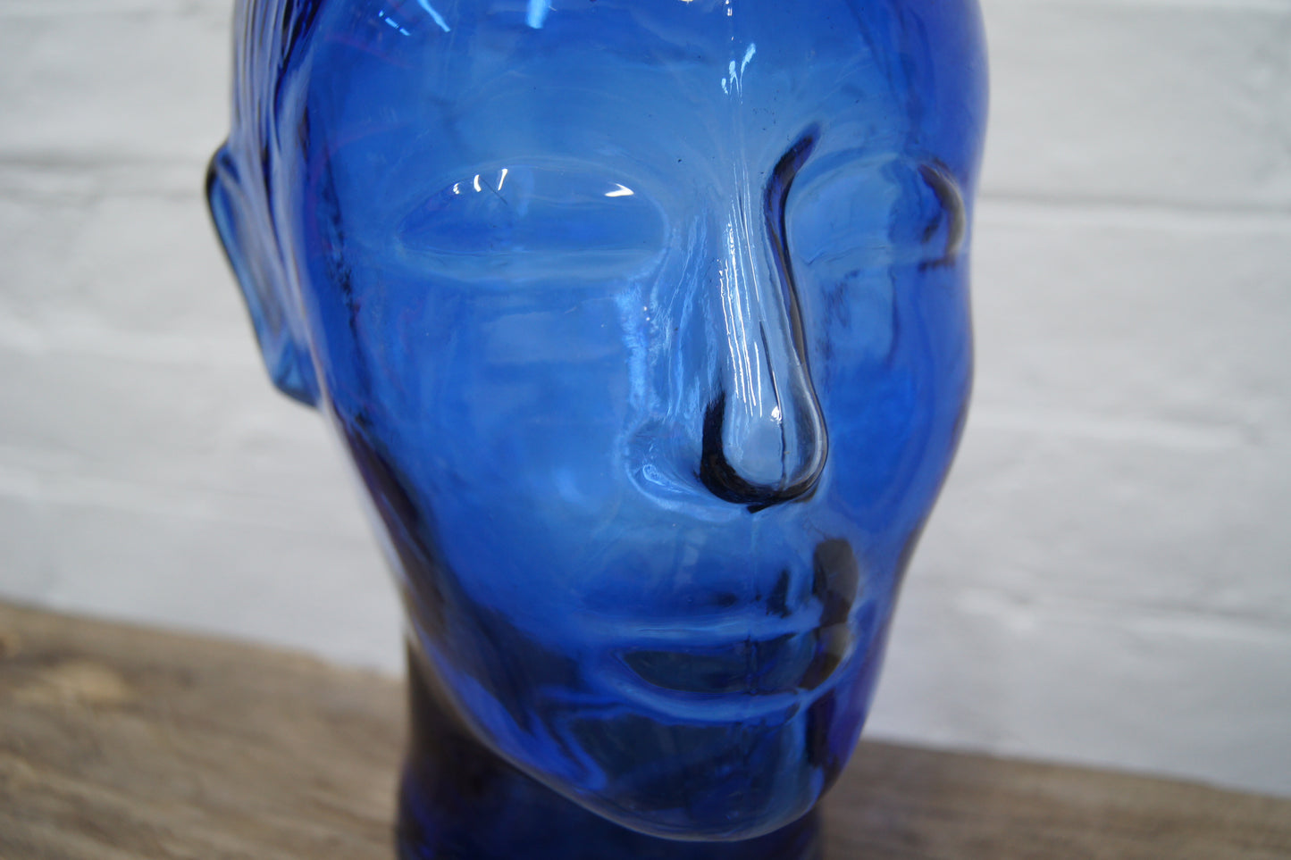 Vintage Blue Glass Head
