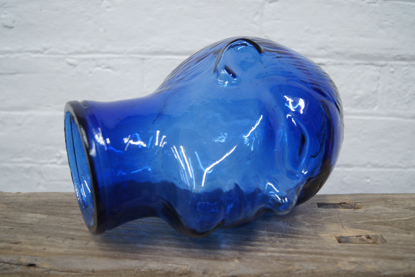 Vintage Blue Glass Head