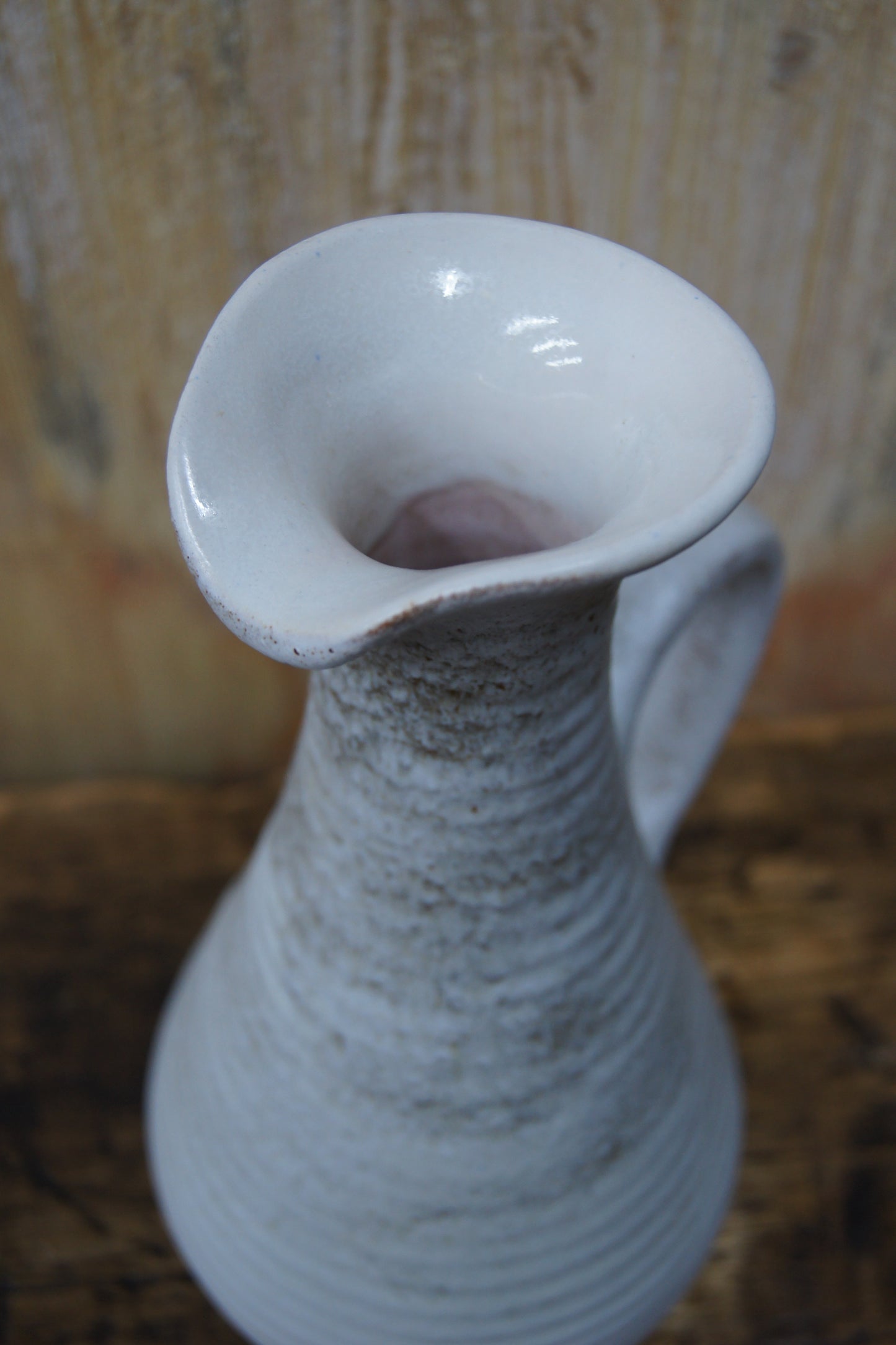 West German White Handled Jug/Vase