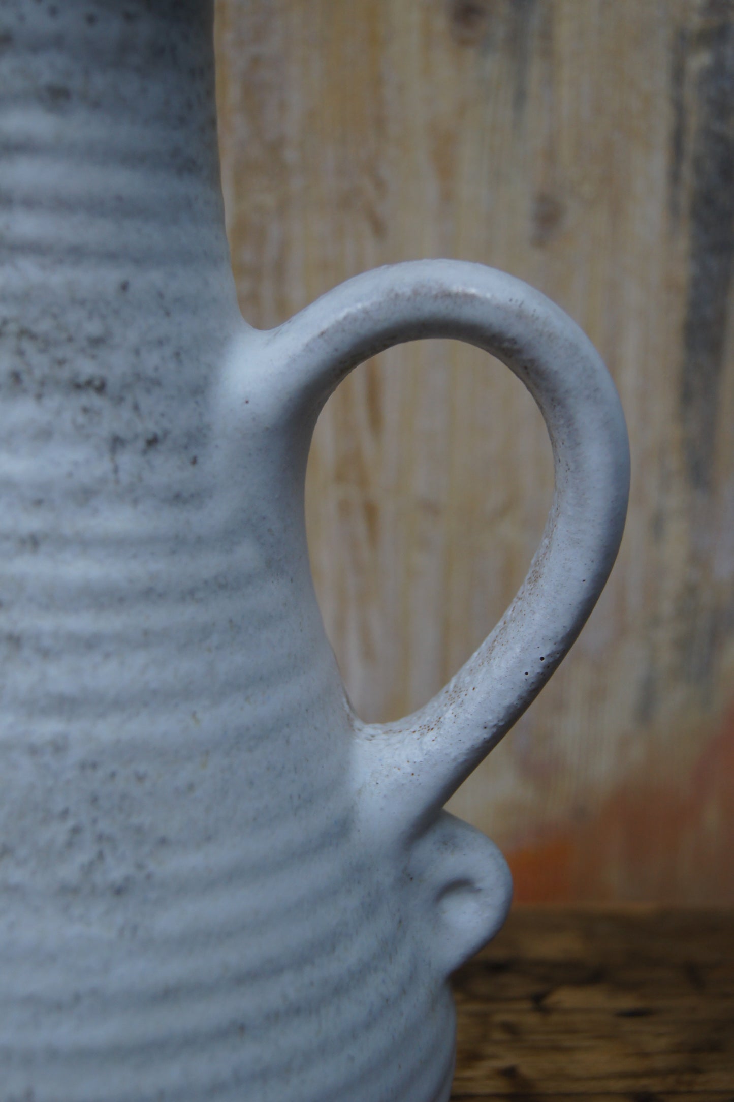 West German White Handled Jug/Vase