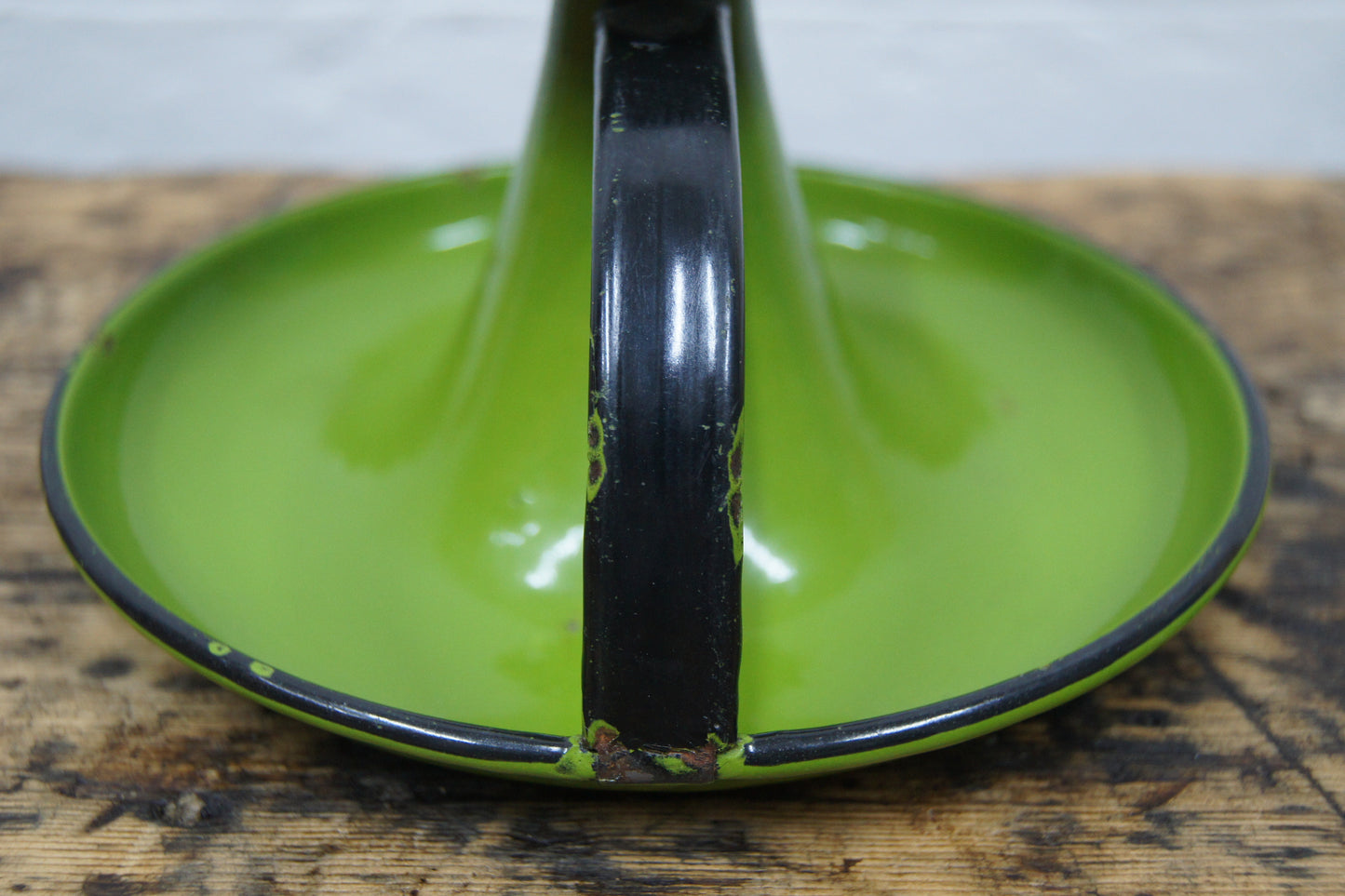 Green Enamelled Chamberstick