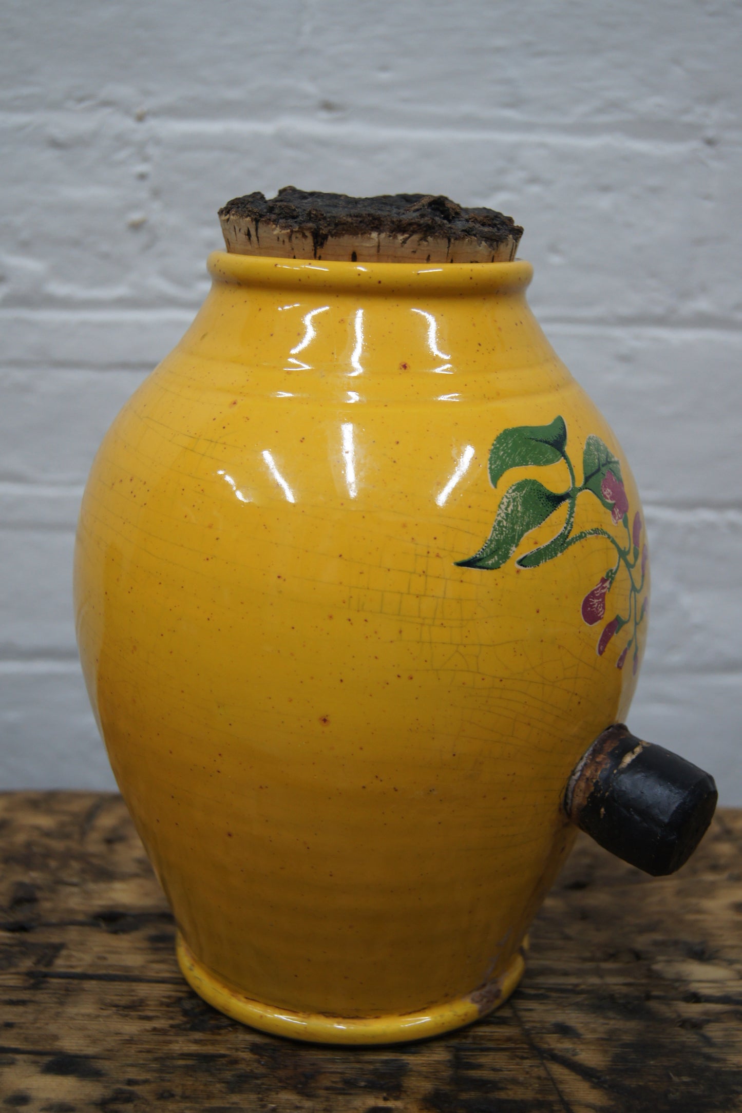 Vintage Yellow Vinegar Fermenting Vessel