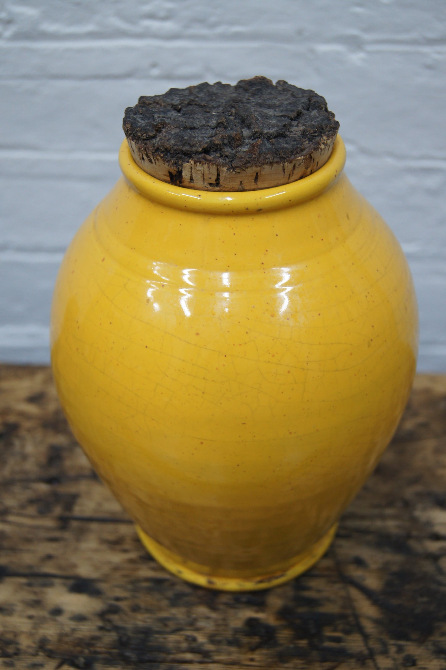 Vintage Yellow Vinegar Fermenting Vessel