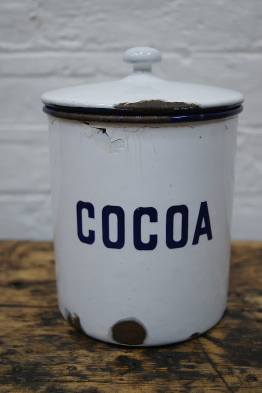 Vintage Cocoa enamelled Kitchen Canister