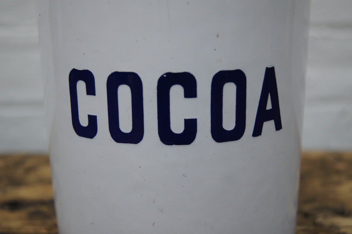 Vintage Cocoa enamelled Kitchen Canister