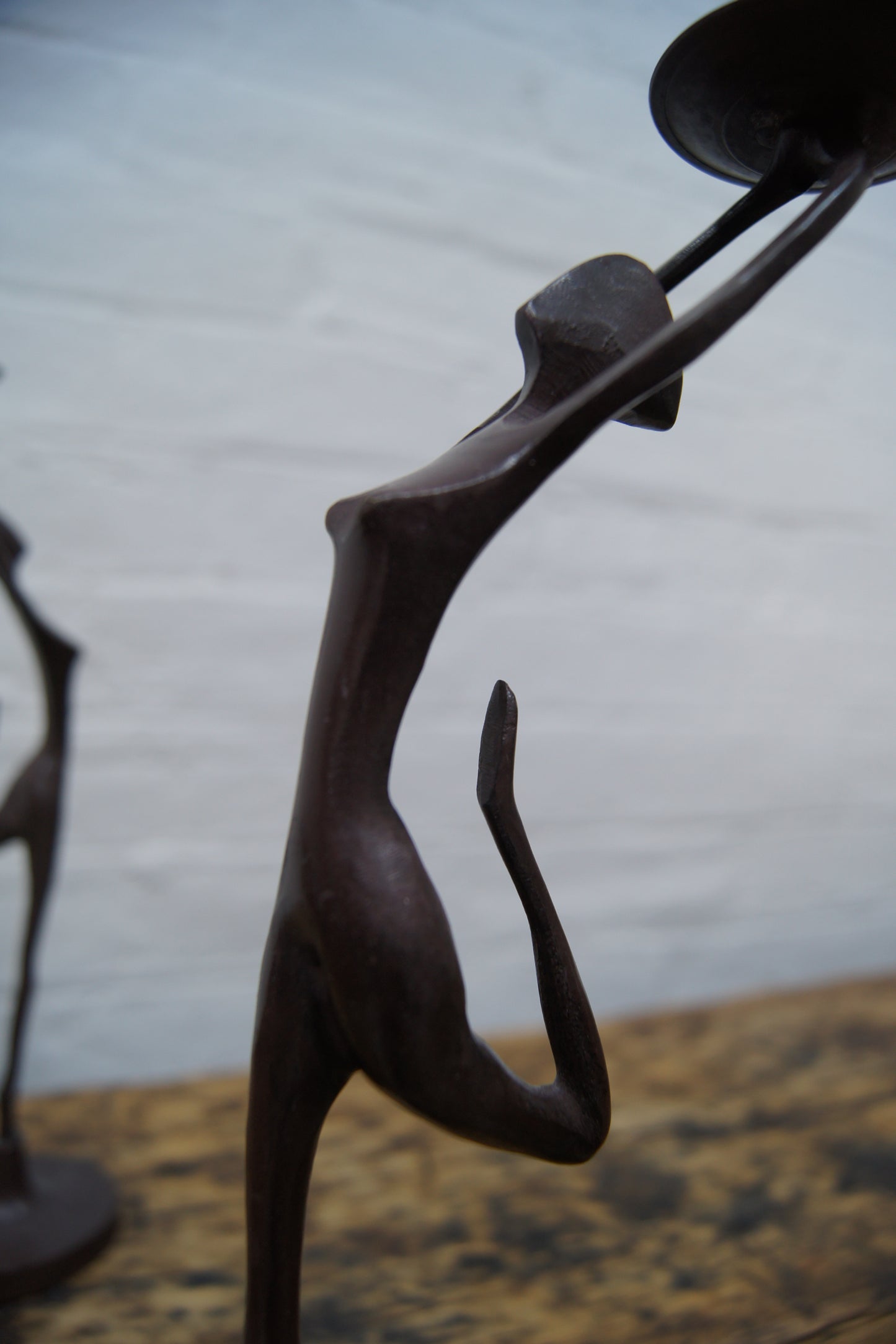 Pair of Metal Stylised Dancers Candlesticks