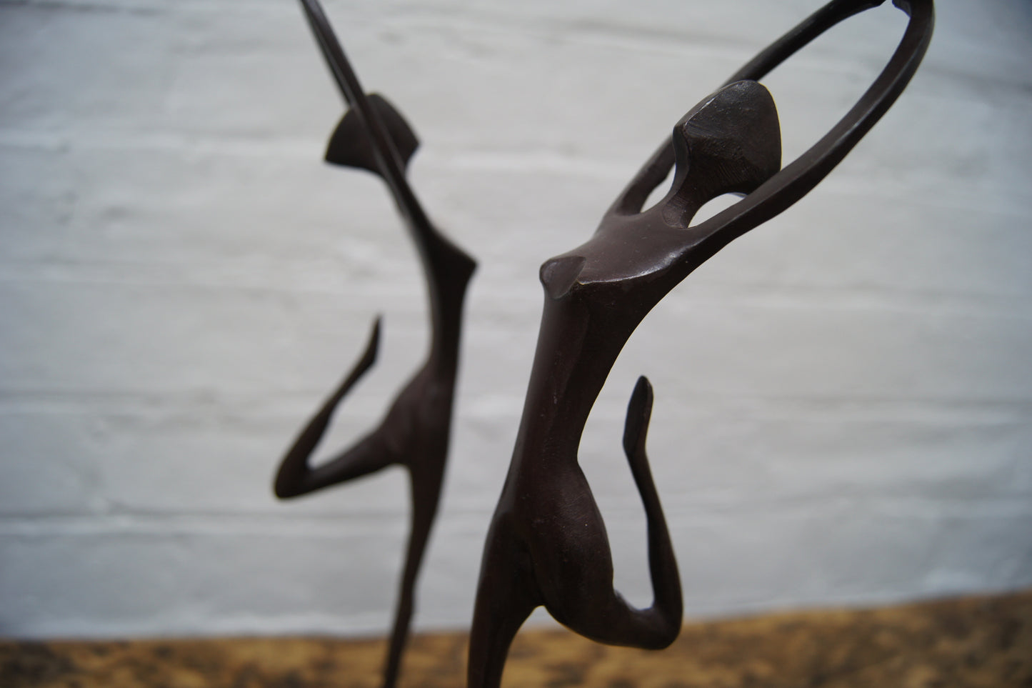 Pair of Metal Stylised Dancers Candlesticks