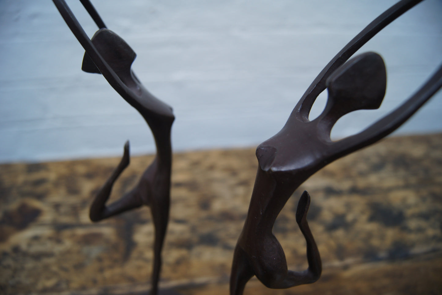 Pair of Metal Stylised Dancers Candlesticks
