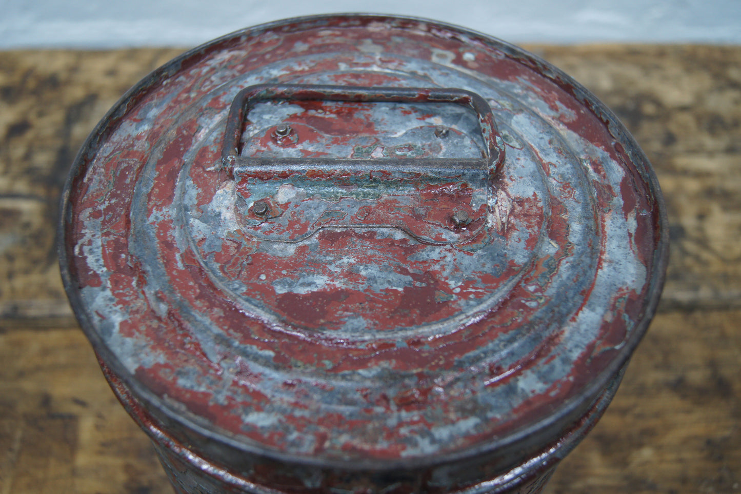 Vintage Metal Container - Red Paint