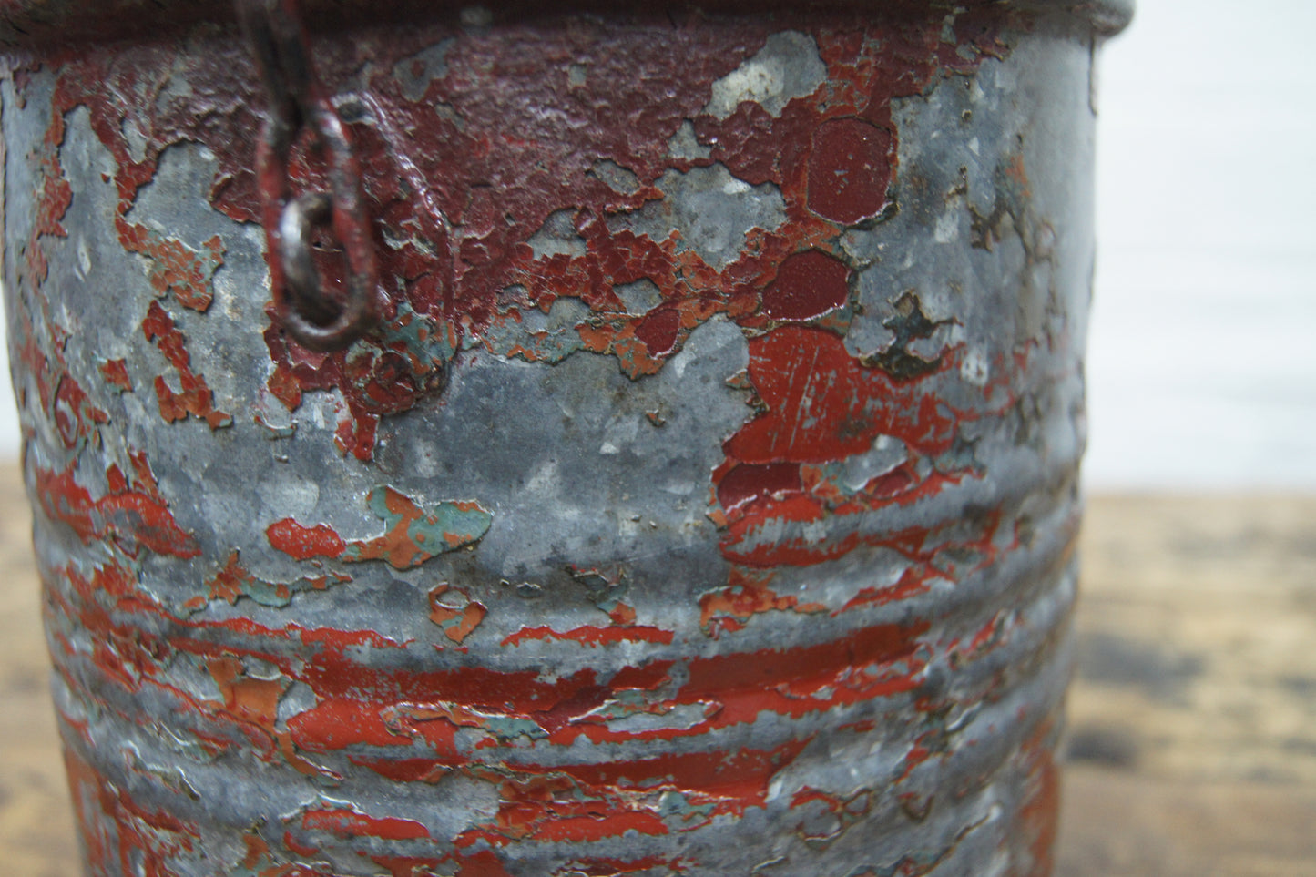 Vintage Metal Container - Red Paint