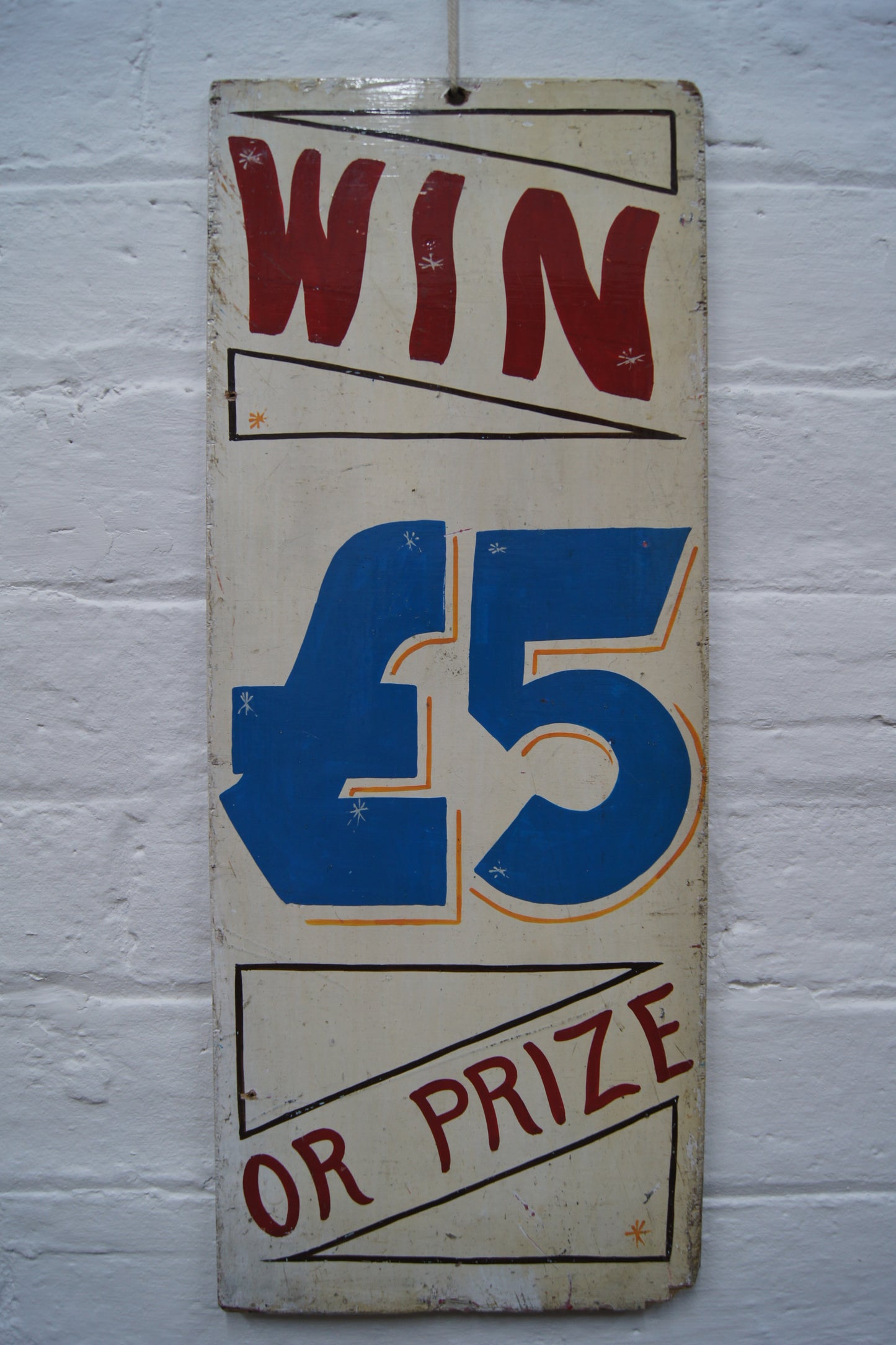 Vintage Hand-Painted Wooden Fairground Sign
