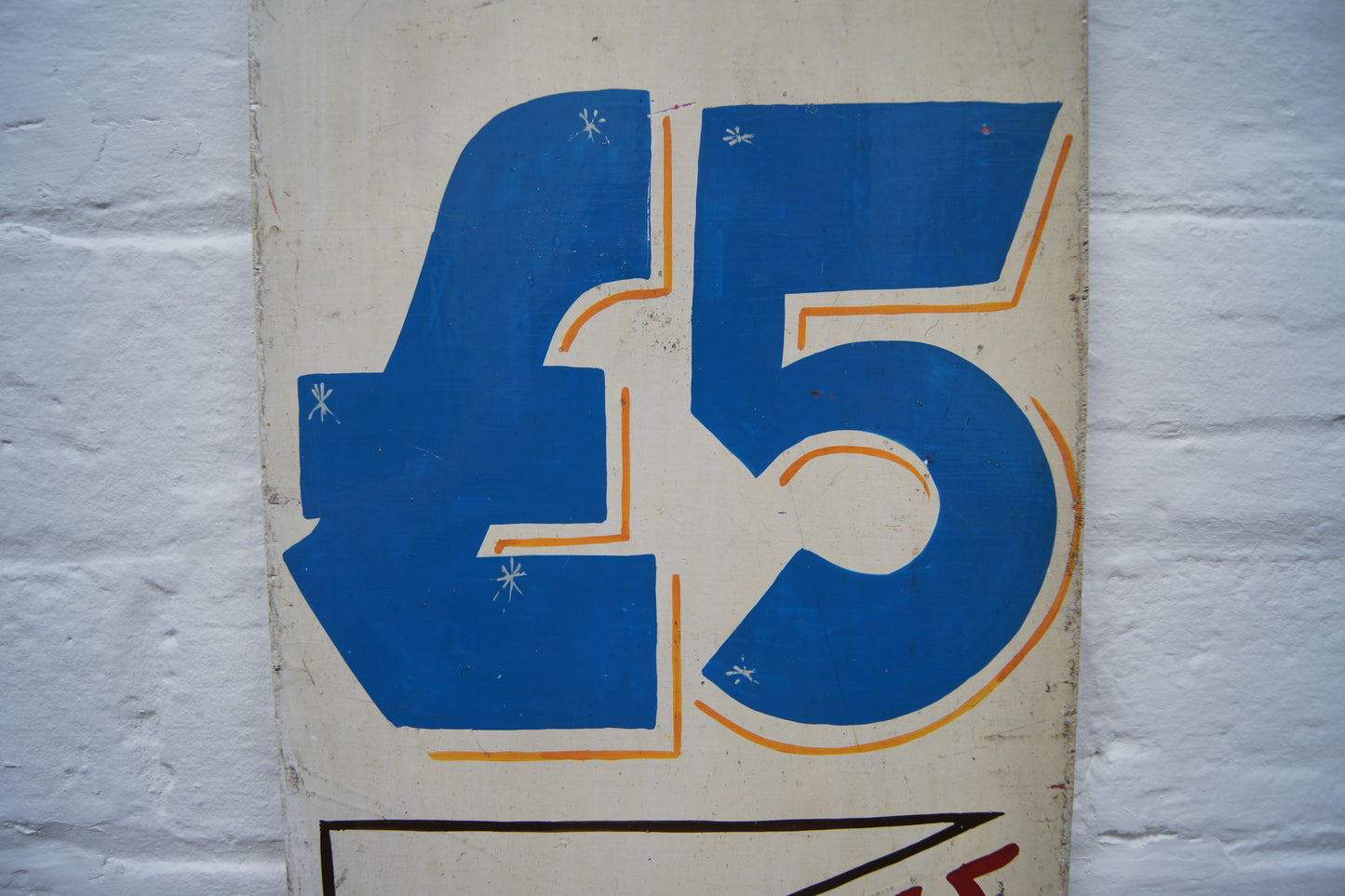 Vintage Hand-Painted Wooden Fairground Sign