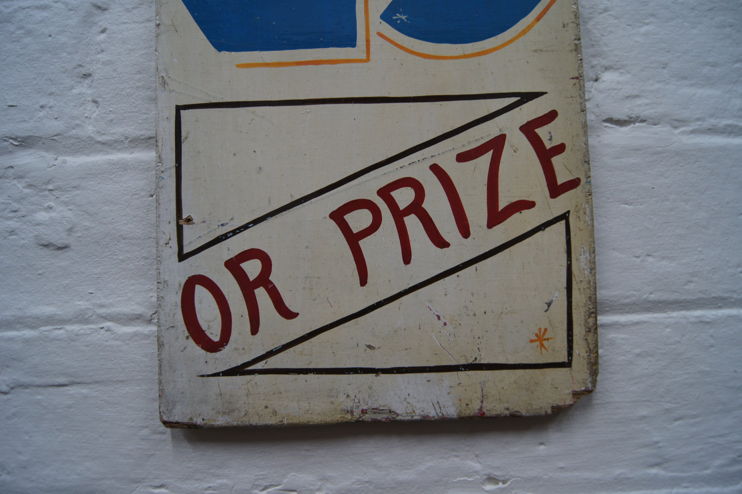 Vintage Hand-Painted Wooden Fairground Sign